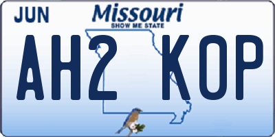 MO license plate AH2K0P