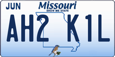 MO license plate AH2K1L