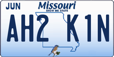 MO license plate AH2K1N