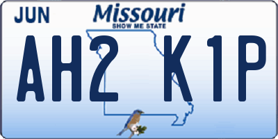 MO license plate AH2K1P