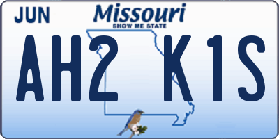 MO license plate AH2K1S