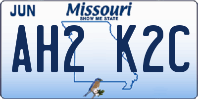 MO license plate AH2K2C