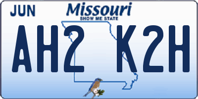 MO license plate AH2K2H