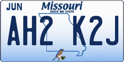MO license plate AH2K2J