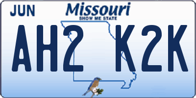 MO license plate AH2K2K