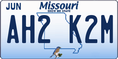MO license plate AH2K2M