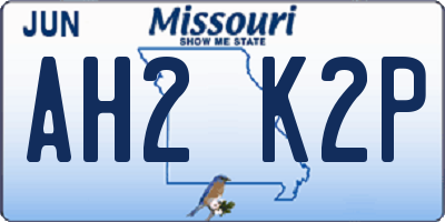 MO license plate AH2K2P