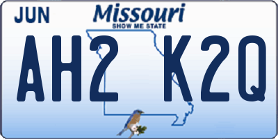 MO license plate AH2K2Q