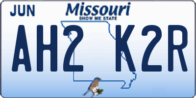 MO license plate AH2K2R