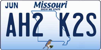 MO license plate AH2K2S