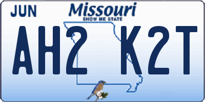 MO license plate AH2K2T