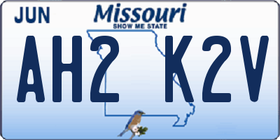 MO license plate AH2K2V