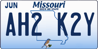 MO license plate AH2K2Y