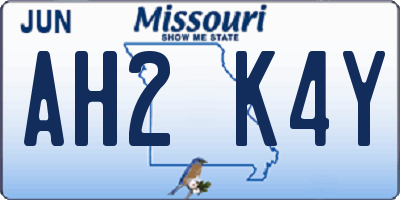 MO license plate AH2K4Y