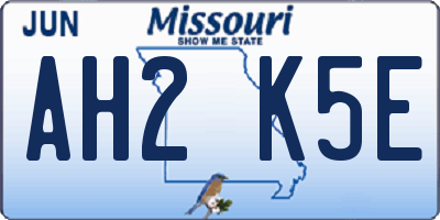 MO license plate AH2K5E