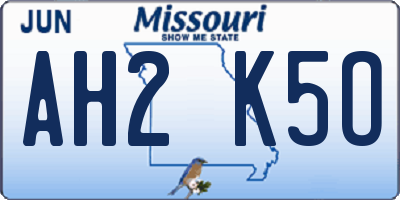 MO license plate AH2K5O