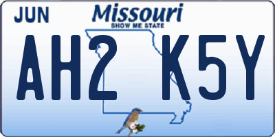 MO license plate AH2K5Y