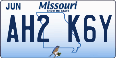 MO license plate AH2K6Y