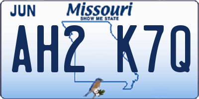 MO license plate AH2K7Q