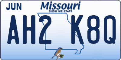 MO license plate AH2K8Q