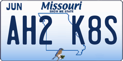 MO license plate AH2K8S