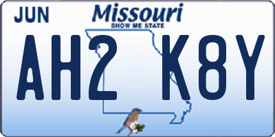 MO license plate AH2K8Y