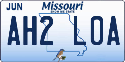 MO license plate AH2L0A