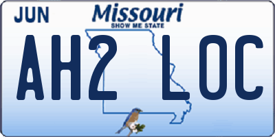 MO license plate AH2L0C