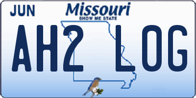 MO license plate AH2L0G