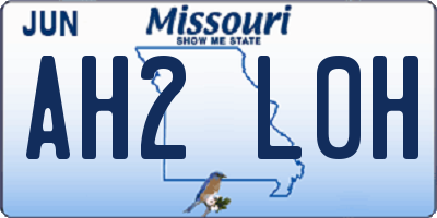 MO license plate AH2L0H