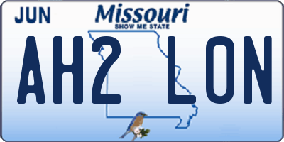 MO license plate AH2L0N