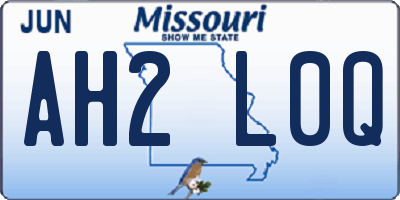 MO license plate AH2L0Q