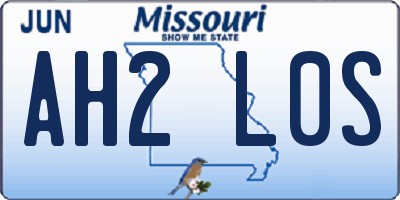 MO license plate AH2L0S