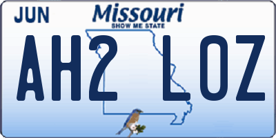 MO license plate AH2L0Z