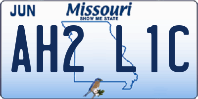 MO license plate AH2L1C