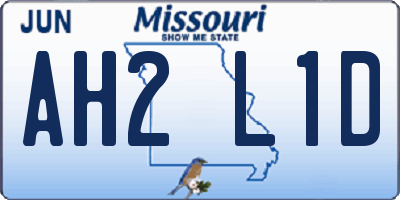 MO license plate AH2L1D