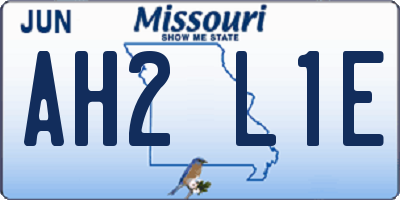 MO license plate AH2L1E