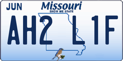 MO license plate AH2L1F