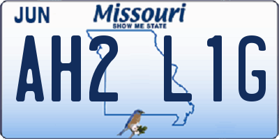 MO license plate AH2L1G