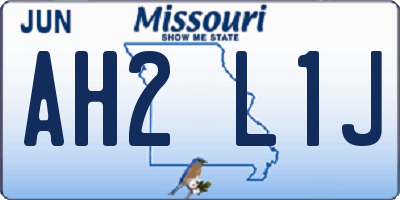 MO license plate AH2L1J