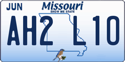 MO license plate AH2L1O