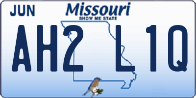 MO license plate AH2L1Q