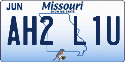 MO license plate AH2L1U