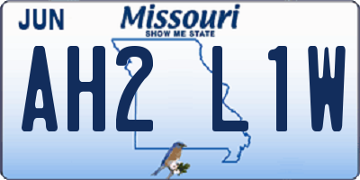 MO license plate AH2L1W