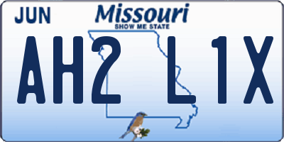 MO license plate AH2L1X