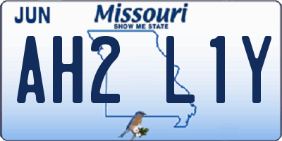 MO license plate AH2L1Y