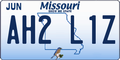 MO license plate AH2L1Z