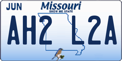 MO license plate AH2L2A