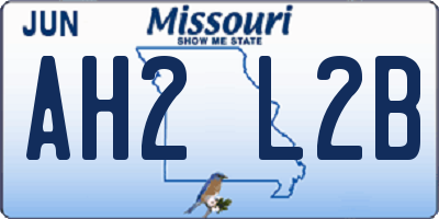 MO license plate AH2L2B