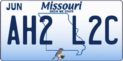 MO license plate AH2L2C